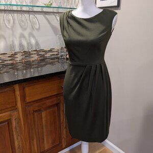 Vintage Jones New York Olive Sage Sleeveless Knit Cocktail Office or Date Night